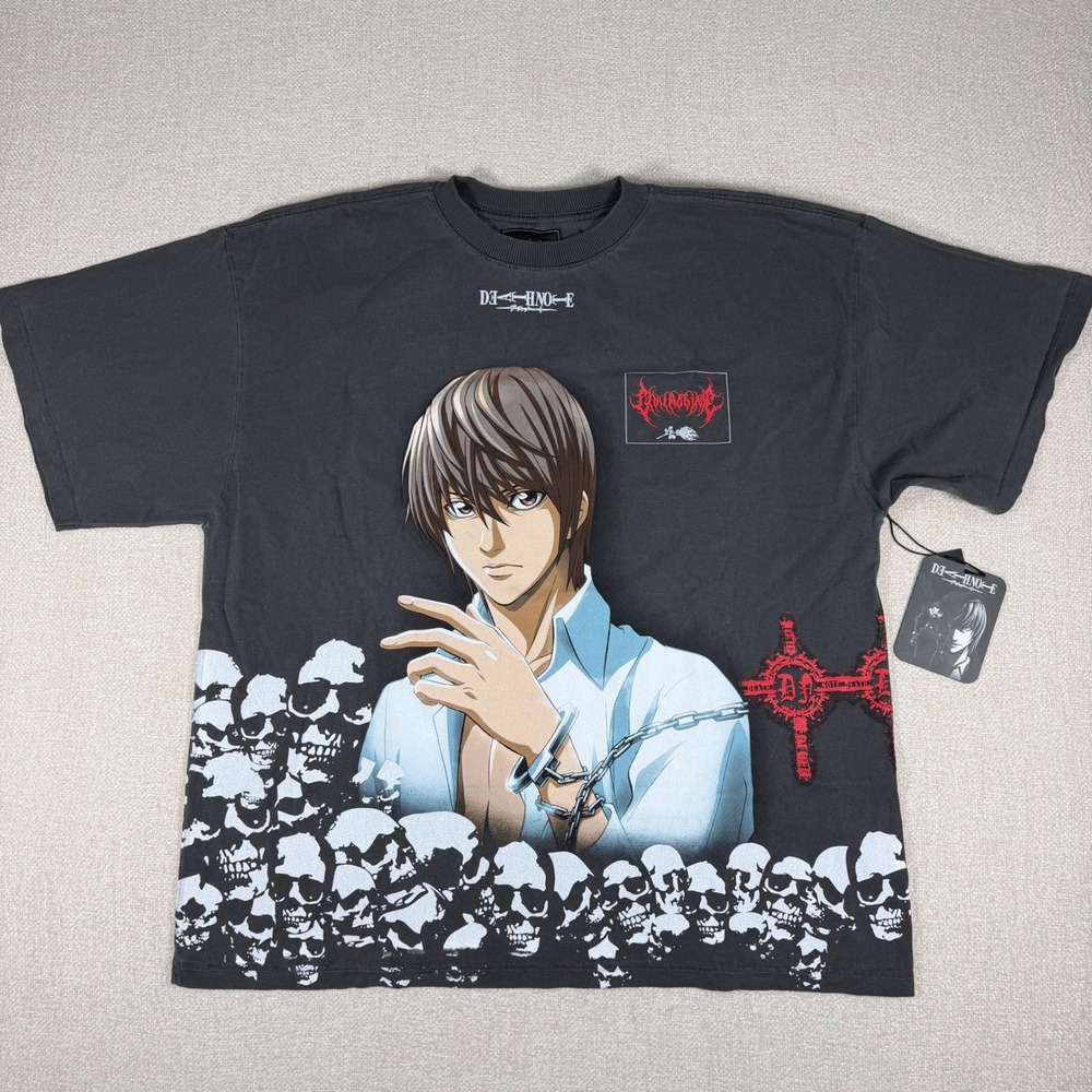 Civil Regime x Death Note Light Yagami Vintage Ashes T-Shirt Mens XL LCCRTT002